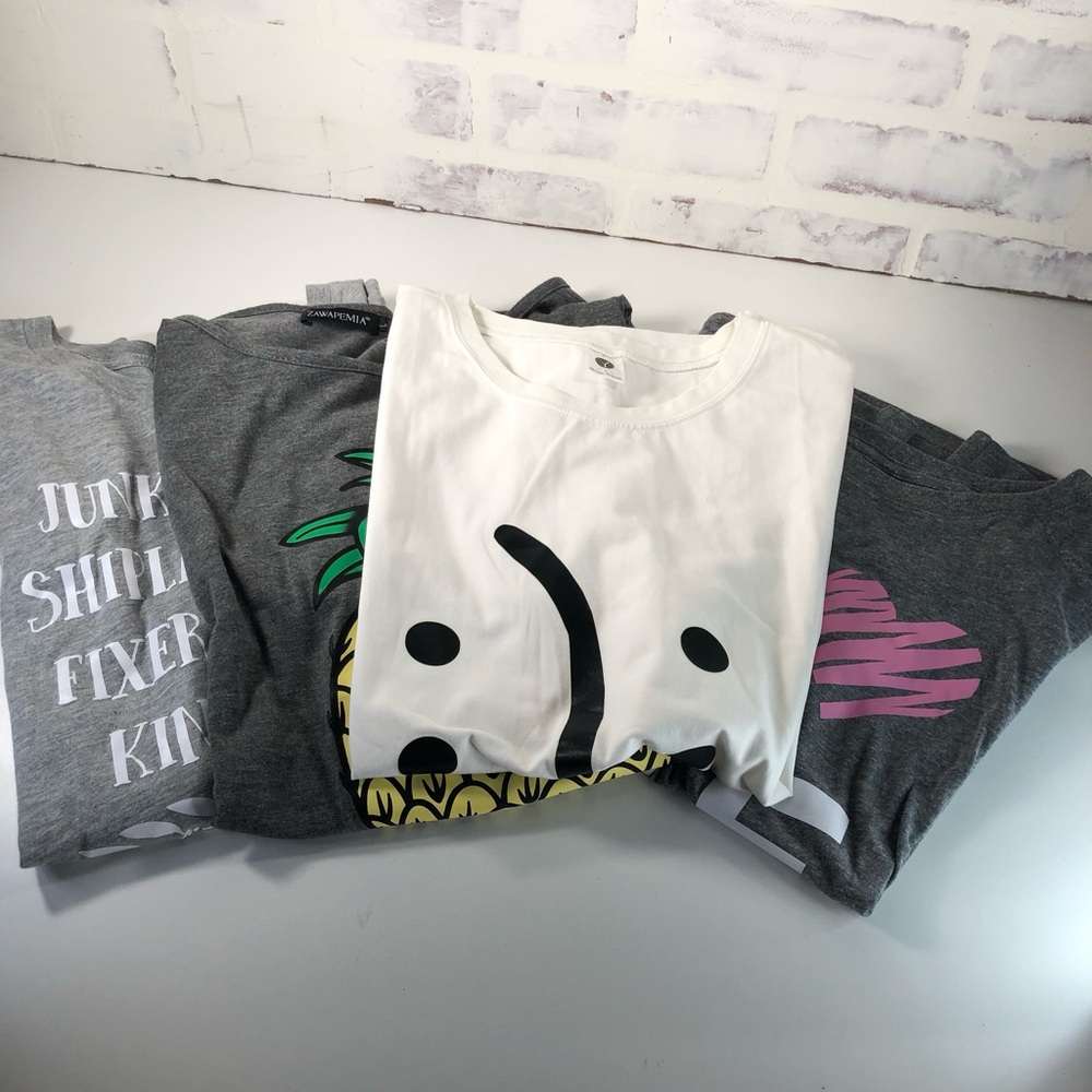 4 Women’s T-Shirts Size L Excellent Condition Soft Material